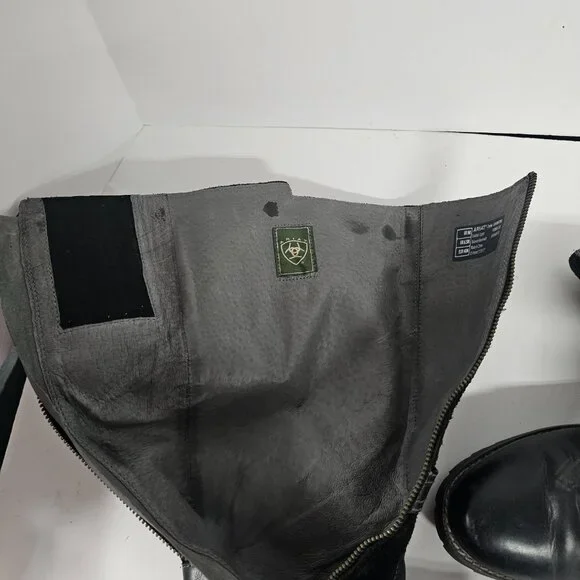 Ariat Highland Boots Moto Meets Equestrian Grunge Leather Black 9B - Picture 10 of 13